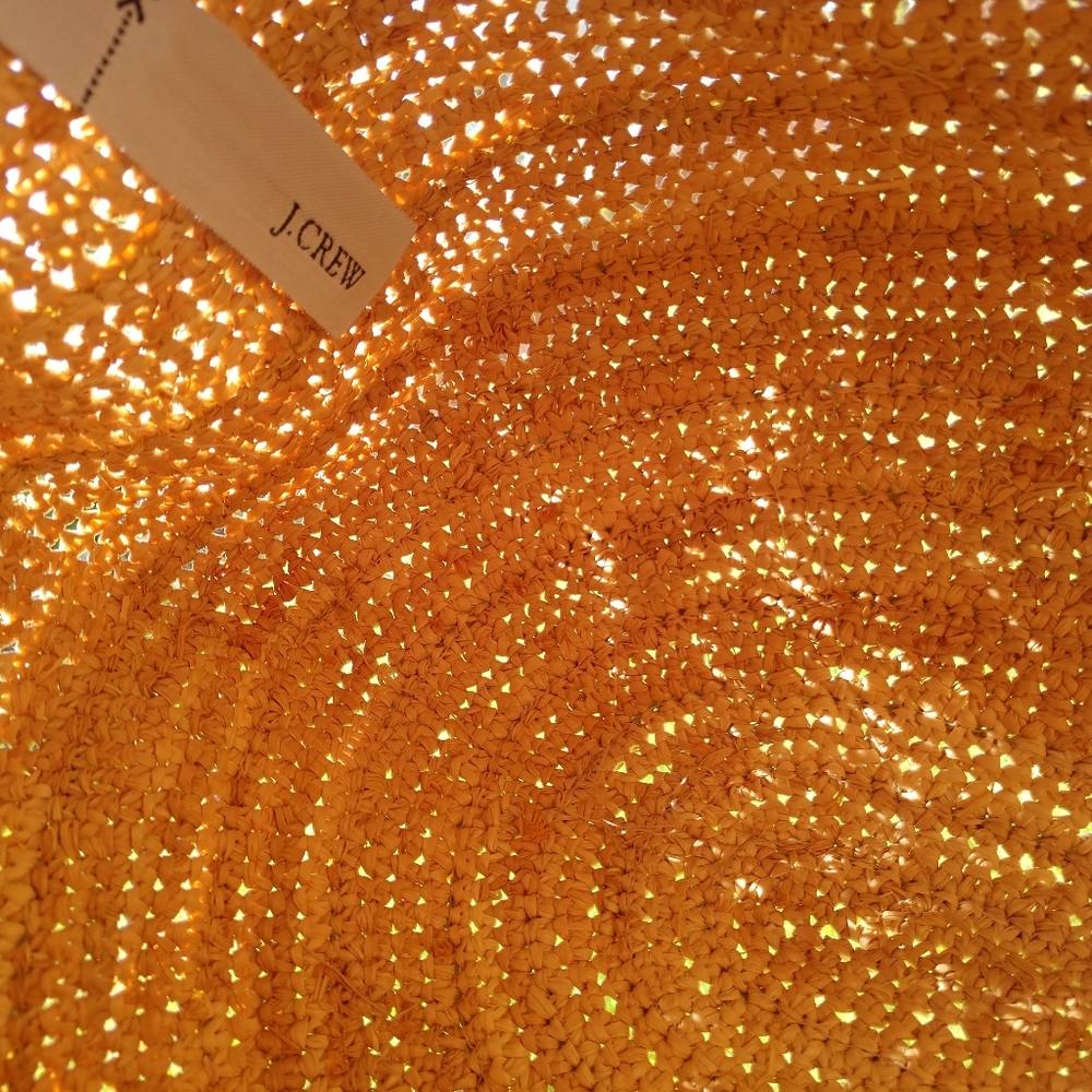J. Crew Straw Market Basket Woven Wicker Sequins - Picture 6 of 6